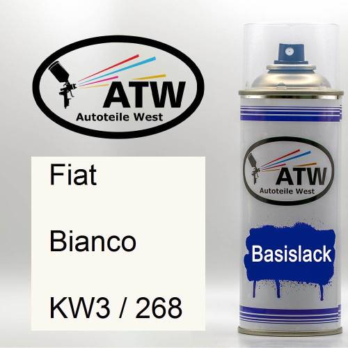 Fiat, Bianco, KW3 / 268: 400ml Sprühdose, von ATW Autoteile West.